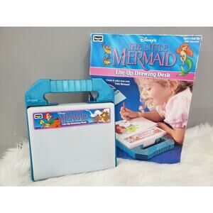 Vintage Disney Little Mermaid Light Up Drawing Desk Electric Blue 1991‎